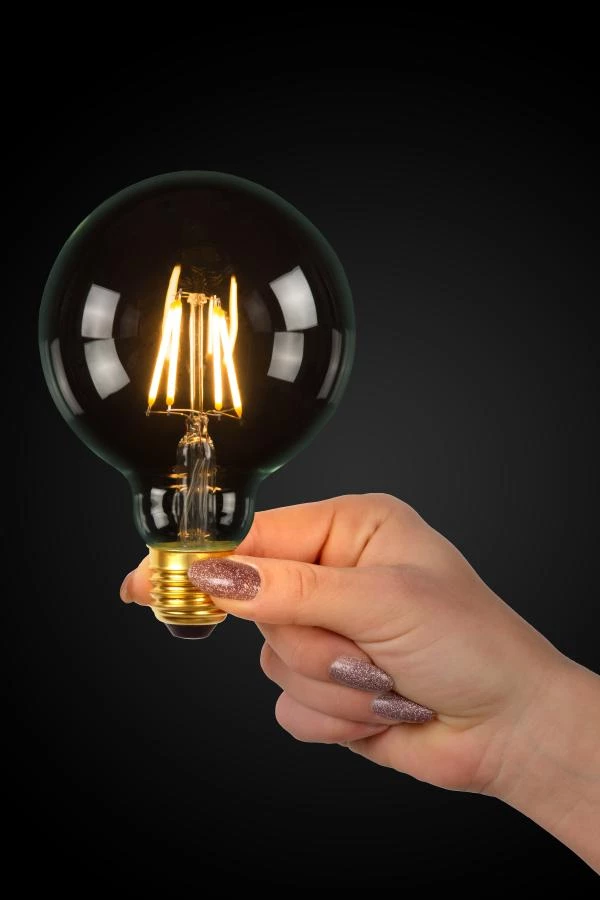 Lucide G95 Class B - Glühfadenlampe - Ø 9,5 cm - LED Dim. - E27 - 1x7W 2700K - Transparent - Atmosphäre 1